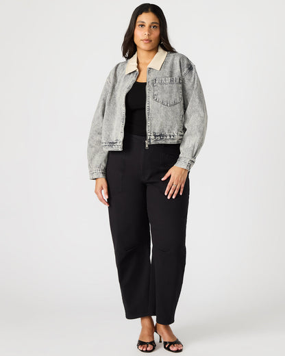 GLACIA Light Grey Women's Long-Sleeved Denim Jacket | Steve Madden Premium