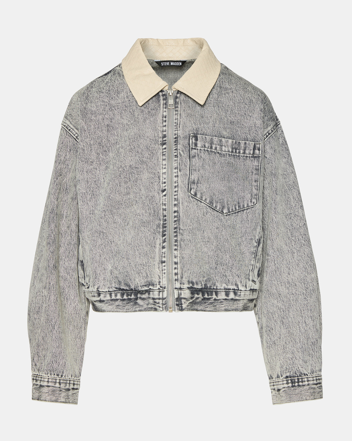 GLACIA Light Grey Women's Long-Sleeved Denim Jacket | Steve Madden Premium