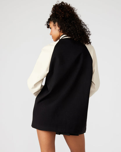 SKYLIE Jacket Black | Women's Varsity Bomber Jacket | Steve Madden Special Offer