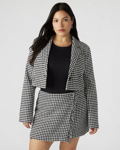 RUPI Blazer Black/White | Women's Cropped Tweed Blazer | Steve Madden Customer Favorite