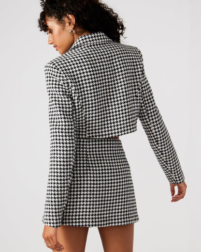 RUPI Blazer Black/White | Women's Cropped Tweed Blazer | Steve Madden Customer Favorite