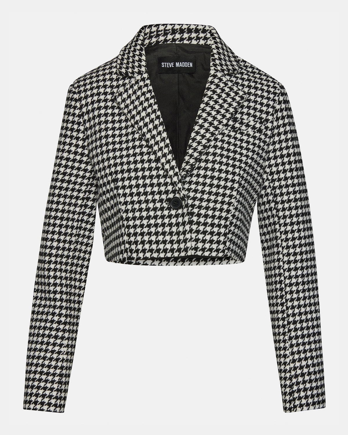 RUPI Blazer Black/White | Women's Cropped Tweed Blazer | Steve Madden Customer Favorite