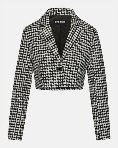 RUPI Blazer Black/White | Women's Cropped Tweed Blazer | Steve Madden Customer Favorite