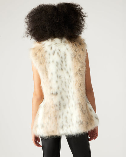 RUBICON Snow Leopard Women's Faux Fur Vest | Steve Madden Premium
