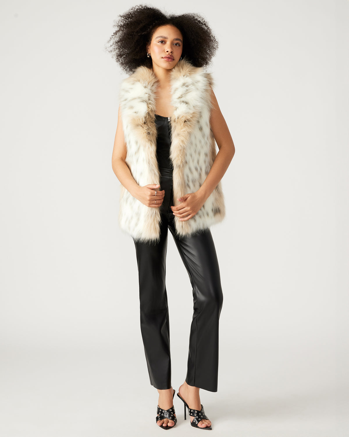 RUBICON Snow Leopard Women's Faux Fur Vest | Steve Madden Premium