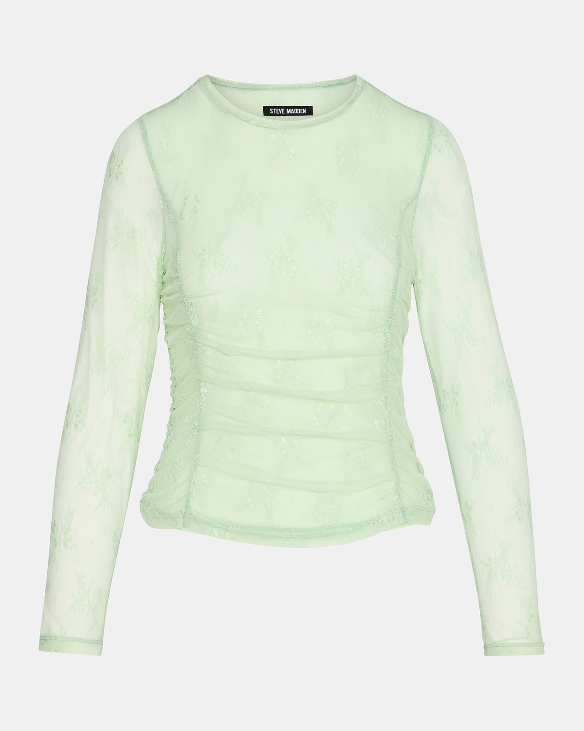 LUMA Bay Green Long-Sleeved Mesh Lace Women's Top | Steve Madden Best Price