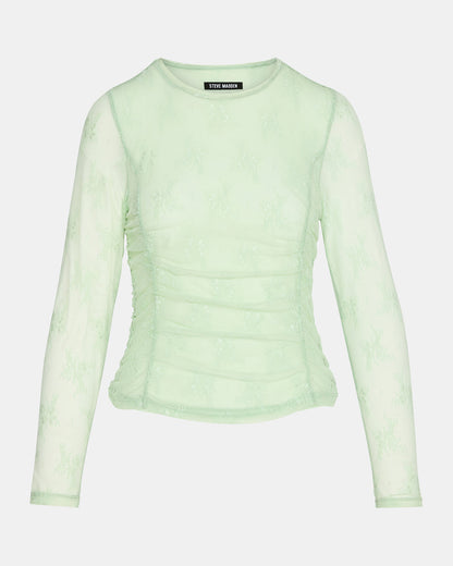 LUMA Bay Green Long-Sleeved Mesh Lace Women's Top | Steve Madden Best Price
