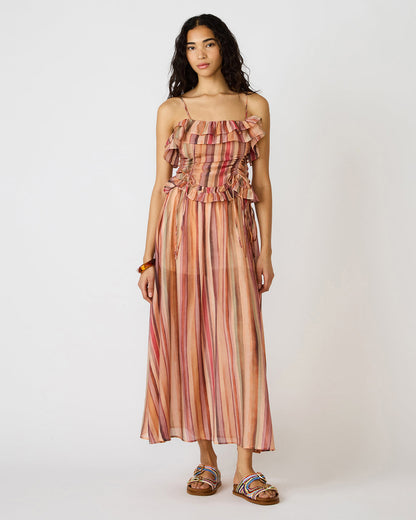 SHILLOH Stripe Multi Sleeveless Ruffle Women's Top | Steve Madden Smart Buy