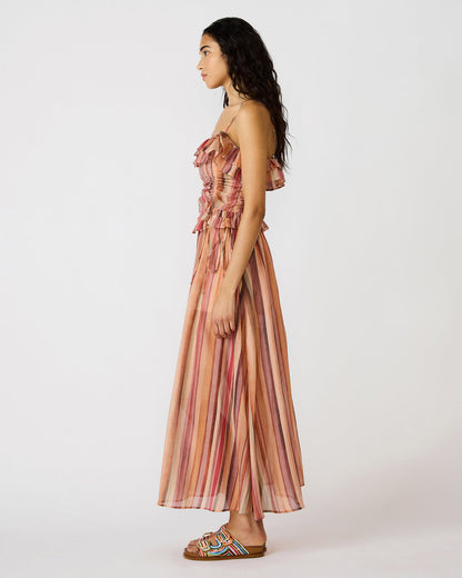 SHILLOH Stripe Multi Sleeveless Ruffle Women's Top | Steve Madden Smart Buy