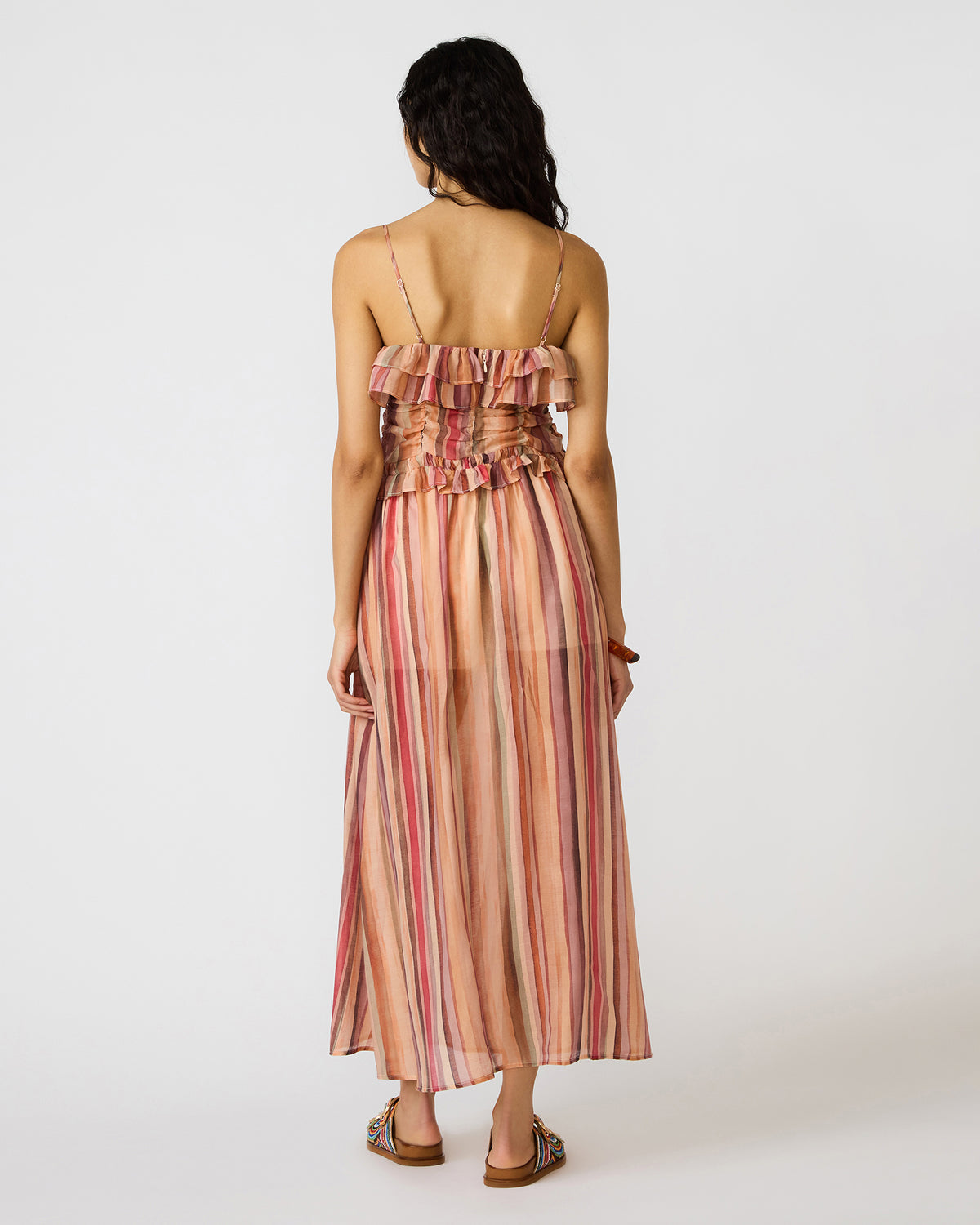 SHILLOH Stripe Multi Sleeveless Ruffle Women's Top | Steve Madden Smart Buy