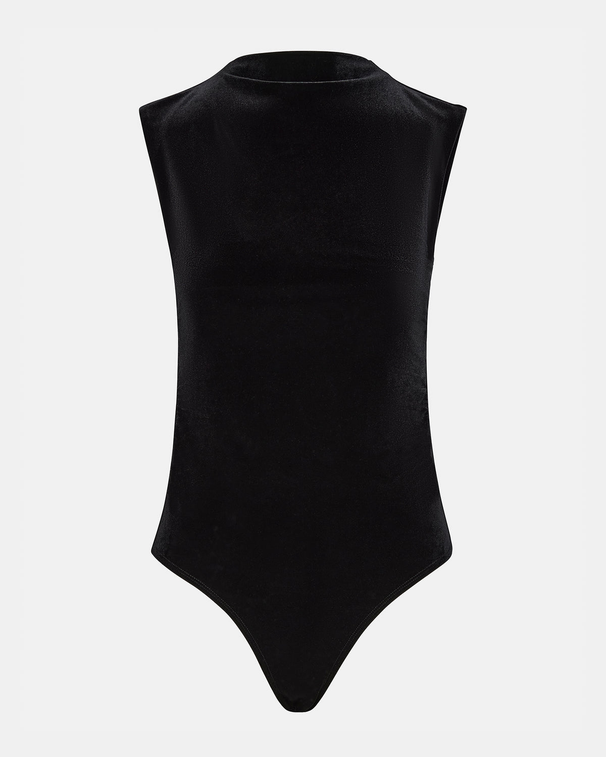 NIKOLA Black Women's Mock Neck Velvet Bodysuit | Steve Madden Everyday