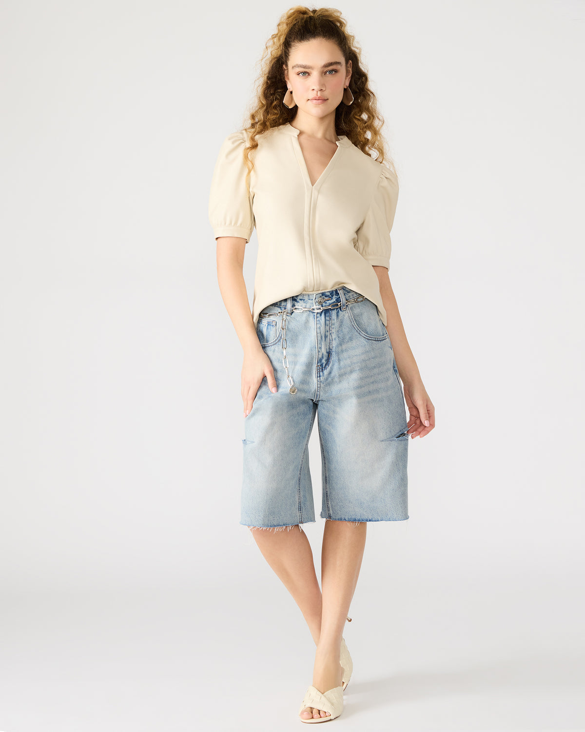 JANE Bone Women's Short-Sleeved Suede Top | Steve Madden Signature