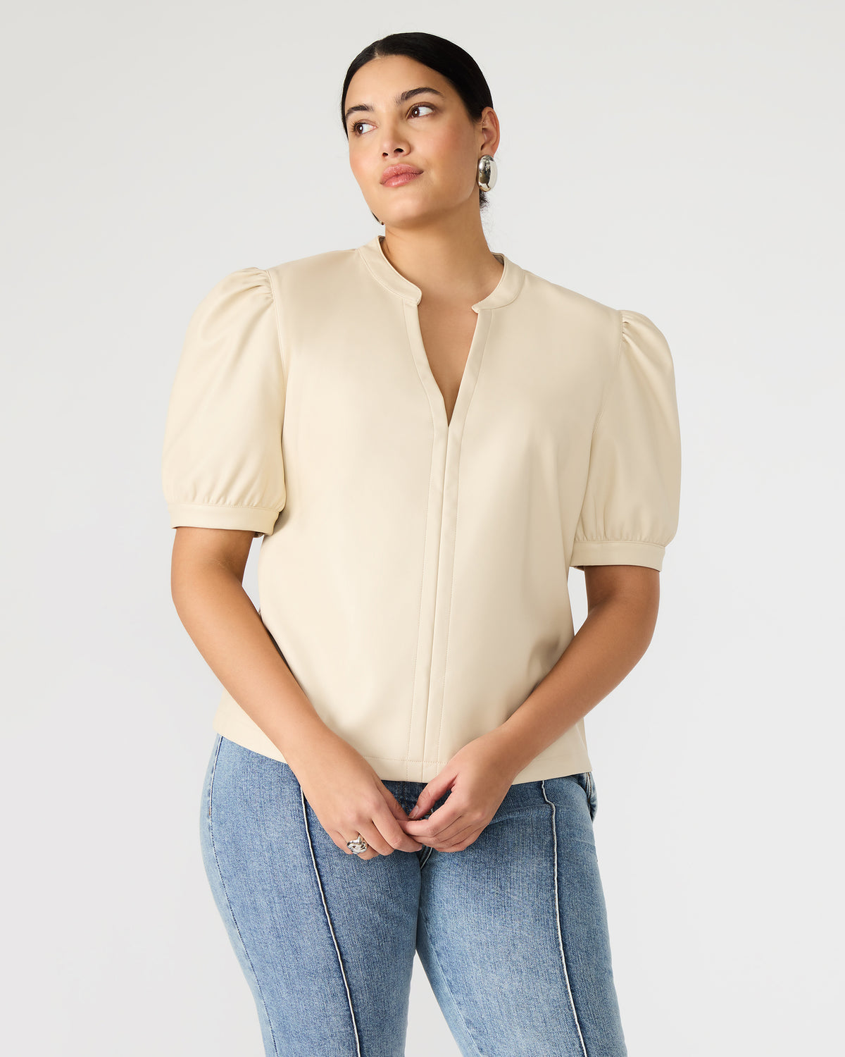 JANE Bone Women's Short-Sleeved Suede Top | Steve Madden Signature