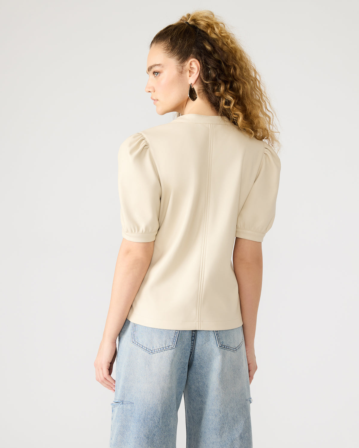 JANE Bone Women's Short-Sleeved Suede Top | Steve Madden Signature