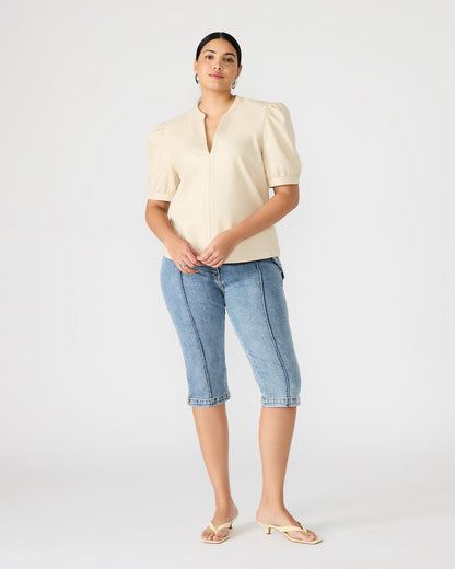 JANE Bone Women's Short-Sleeved Suede Top | Steve Madden Signature