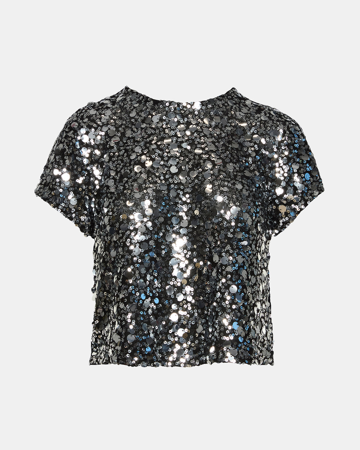 CRESSA Silver Embellished Sequin Women's Top | Steve Madden Featured