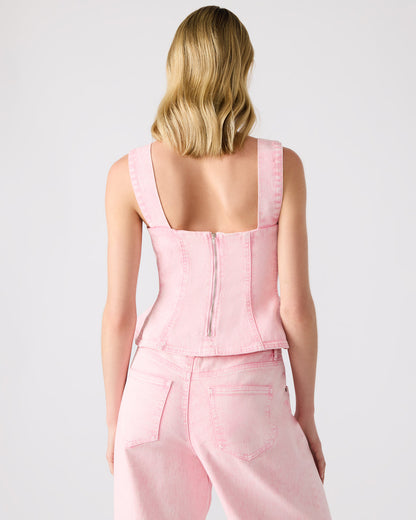 PENELOPI Denim Ruffle Fabric Women's Tank Top | Steve Madden Best Seller