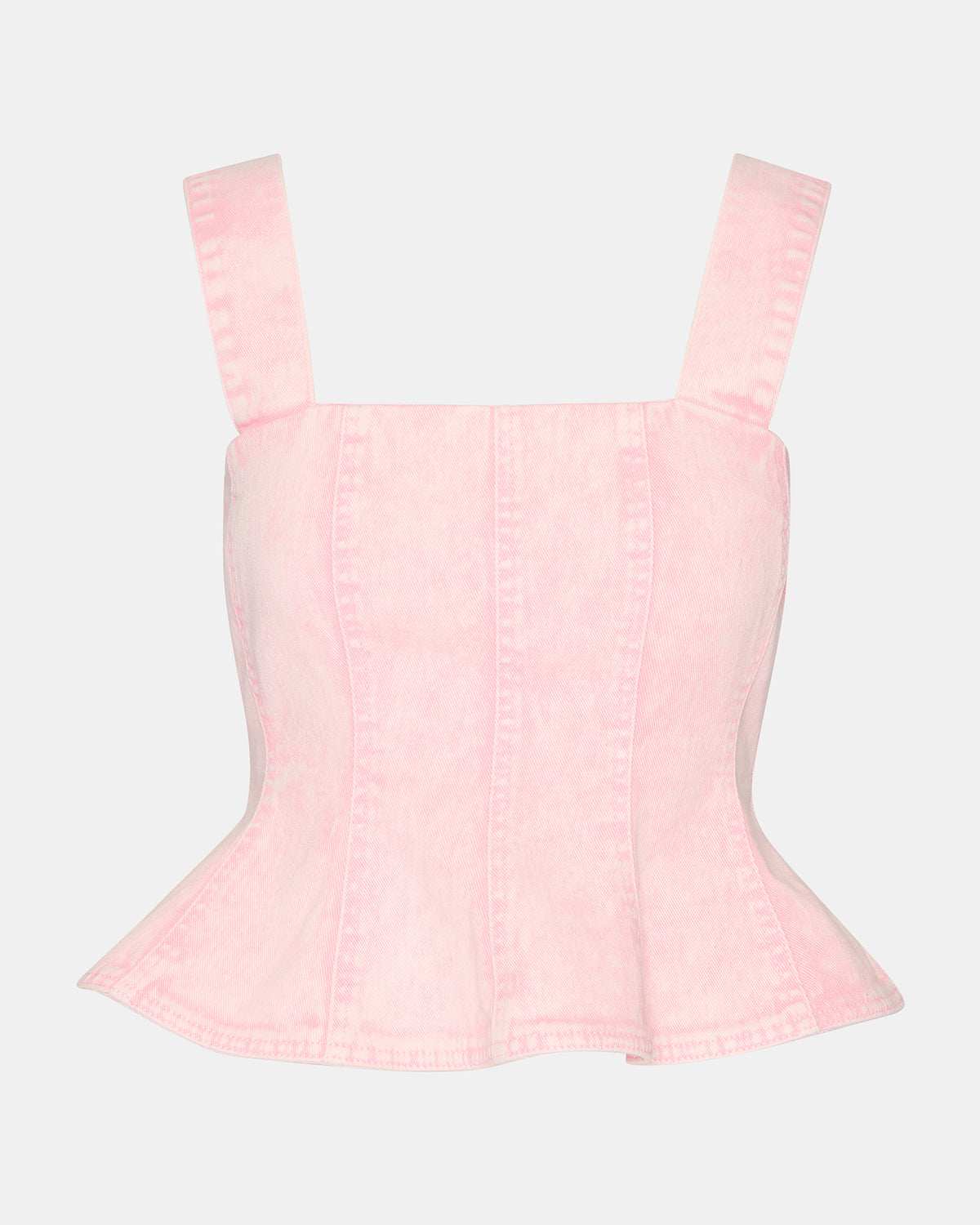 PENELOPI Denim Ruffle Fabric Women's Tank Top | Steve Madden Best Seller