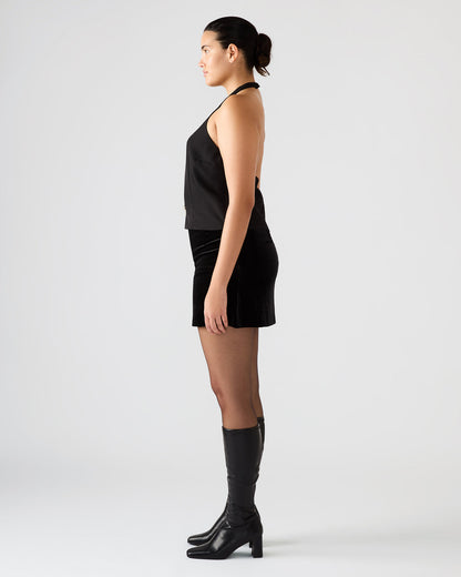 JUVIA Black Sleeveless Bow Detail Halter Women's Top | Steve Madden Great Value