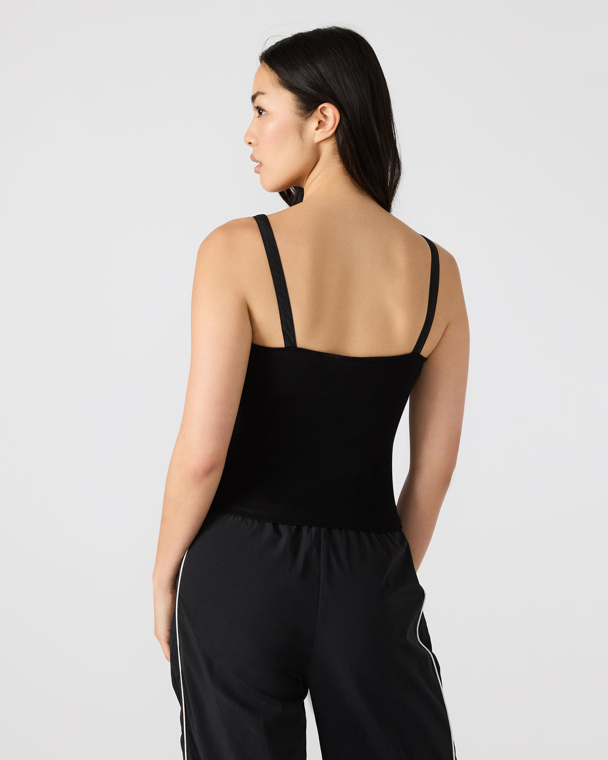 LUANA Black Pull-Over Ruched Tank Top | Steve Madden Featured
