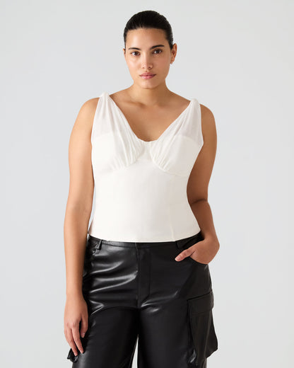 ADDISYN Antique V-neck Sleeveless Mesh Women's Top | Steve Madden Popular