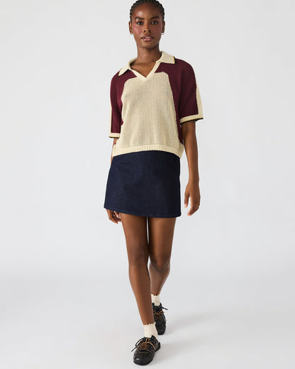 AXON Multi Short-Sleeved Knit Sweater Women's Top | Steve Madden New