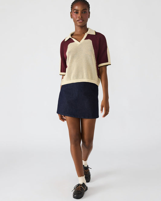 AXON Multi Short-Sleeved Knit Sweater Women's Top | Steve Madden New