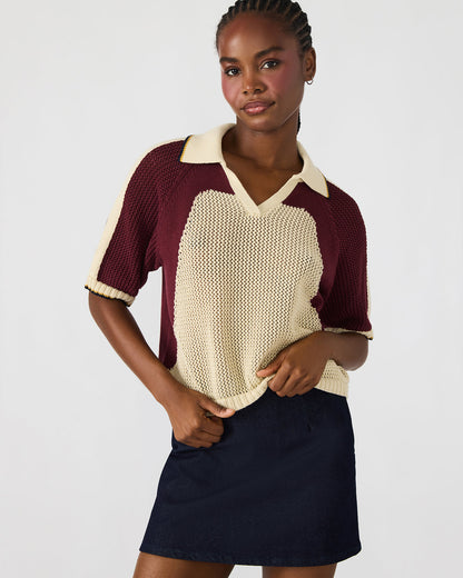 AXON Multi Short-Sleeved Knit Sweater Women's Top | Steve Madden New