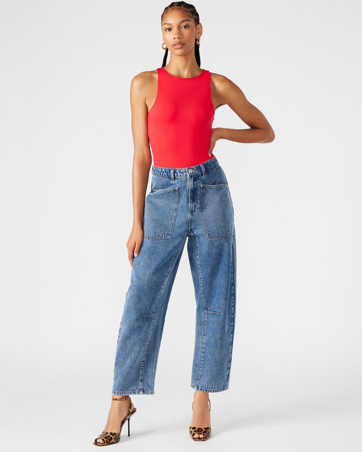 NICO Red Women's Contour Stretch Bodysuit | Steve Madden Hot Sale