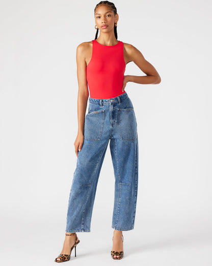 NICO Red Women's Contour Stretch Bodysuit | Steve Madden Hot Sale