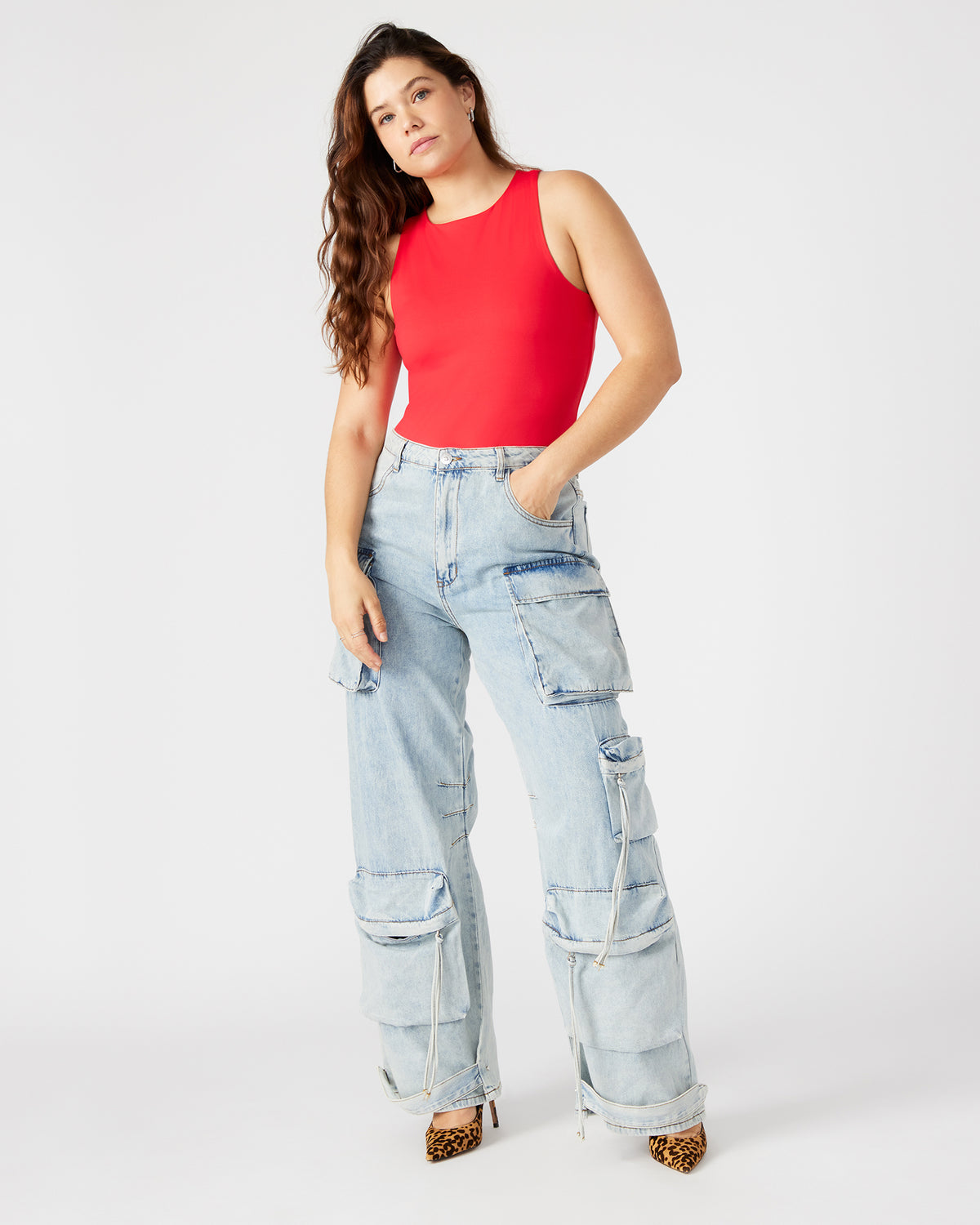 NICO Red Women's Contour Stretch Bodysuit | Steve Madden Hot Sale