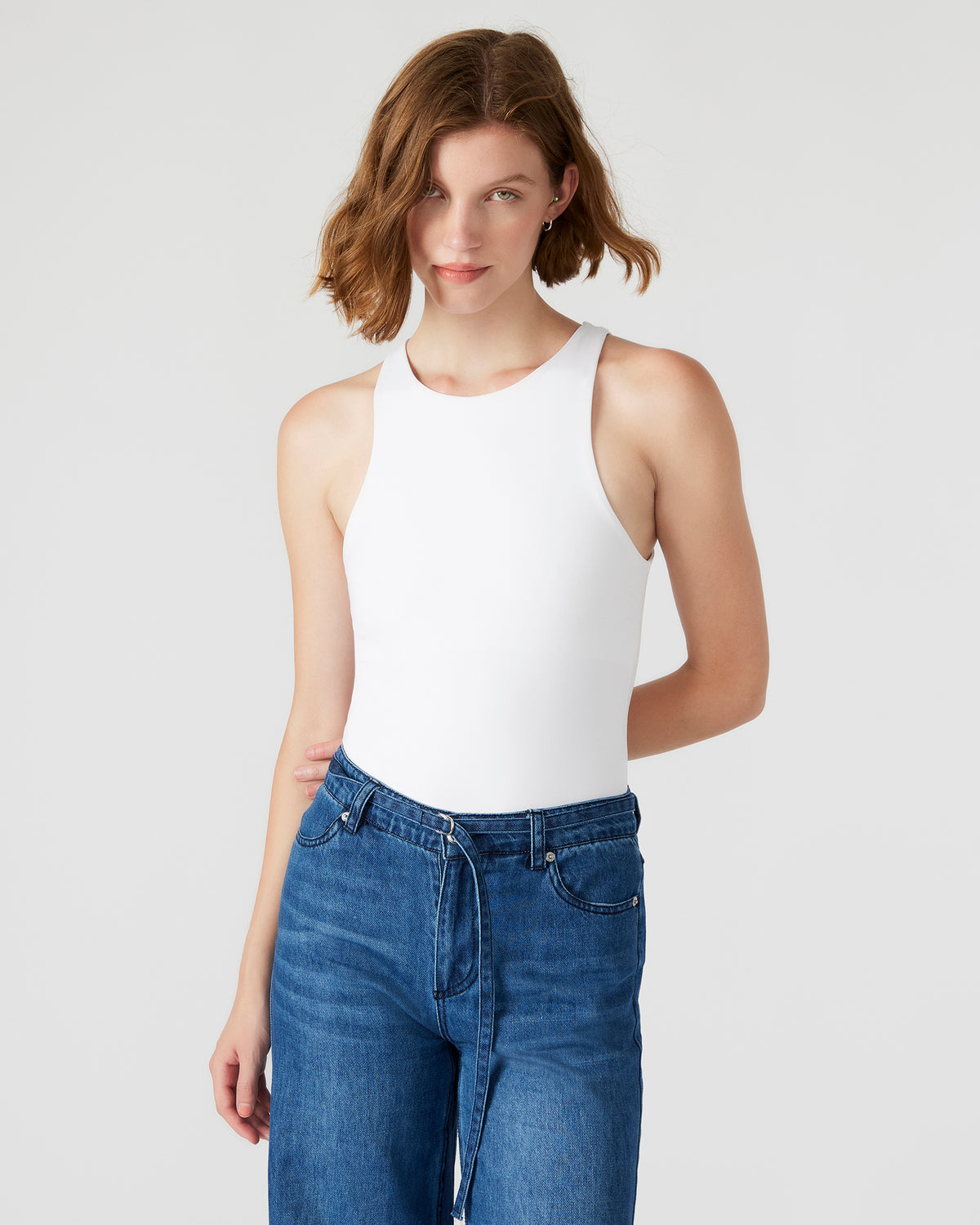 NICO White Women's Contour Stretch Bodysuit | Steve Madden Best Price