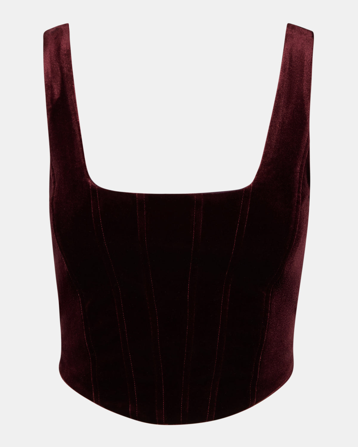 ARYANNA Wine Cropped Velvet Women's Top | Steve Madden Trending