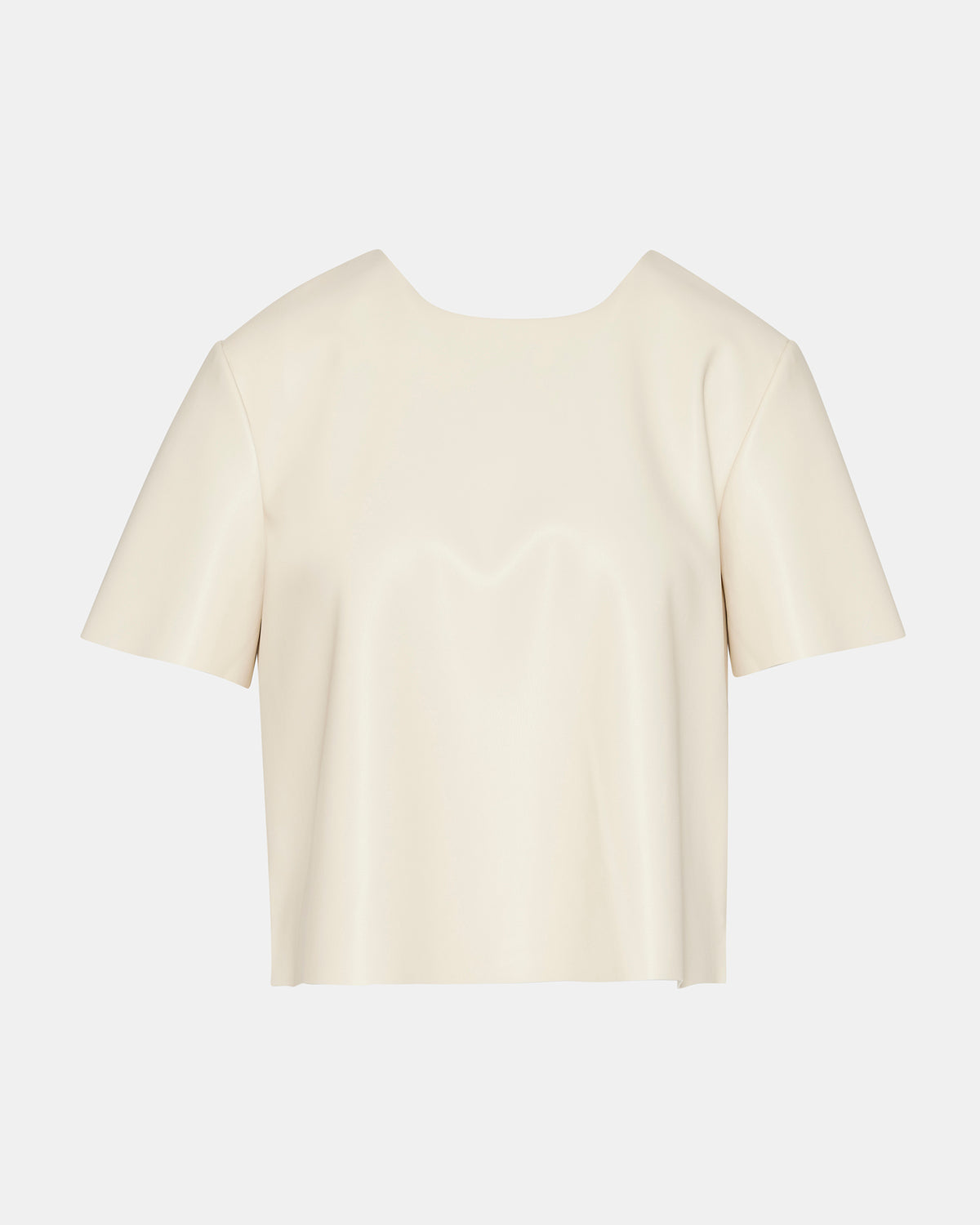 EZRA Bone Women's Short Sleeve Faux Leather Top | Steve Madden Signature