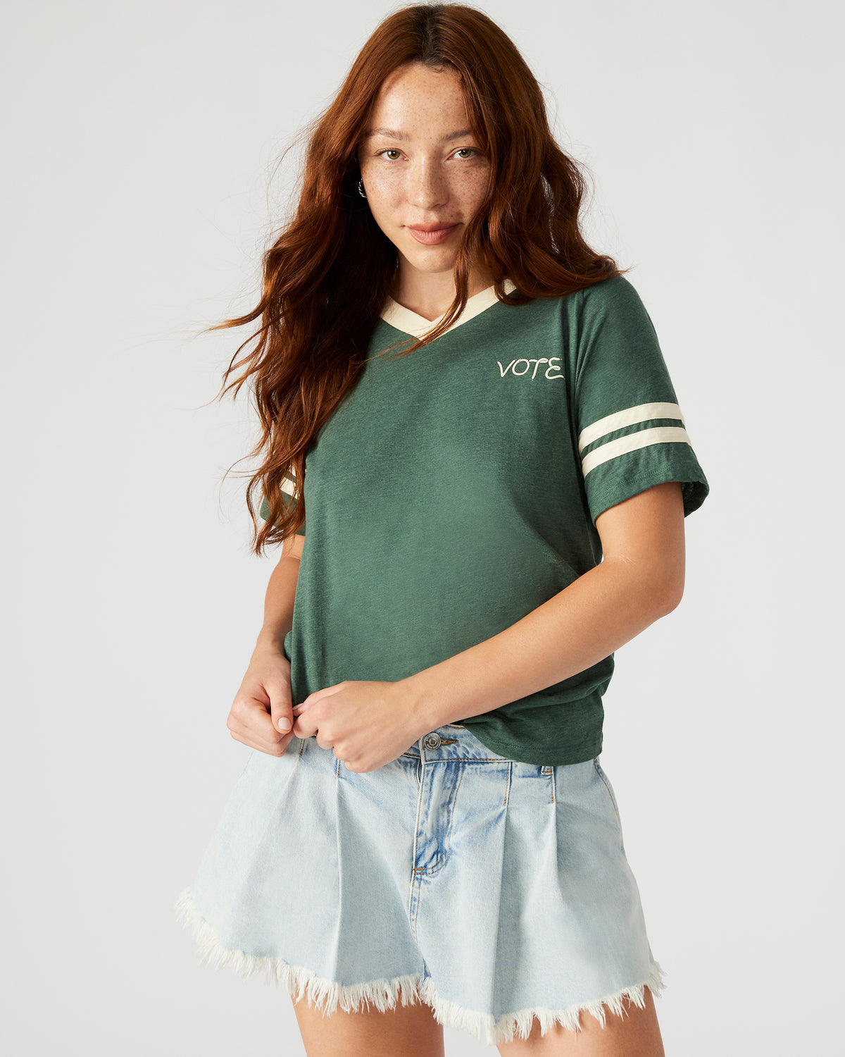 VOTE Green Unisex Short Sleeve Tee | Steve Madden Popular