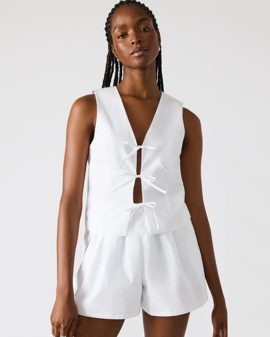 ALIZA White Women's Bow Tie-Front Top | Steve Madden Trending