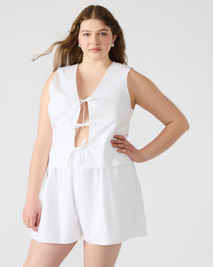ALIZA White Women's Bow Tie-Front Top | Steve Madden Trending