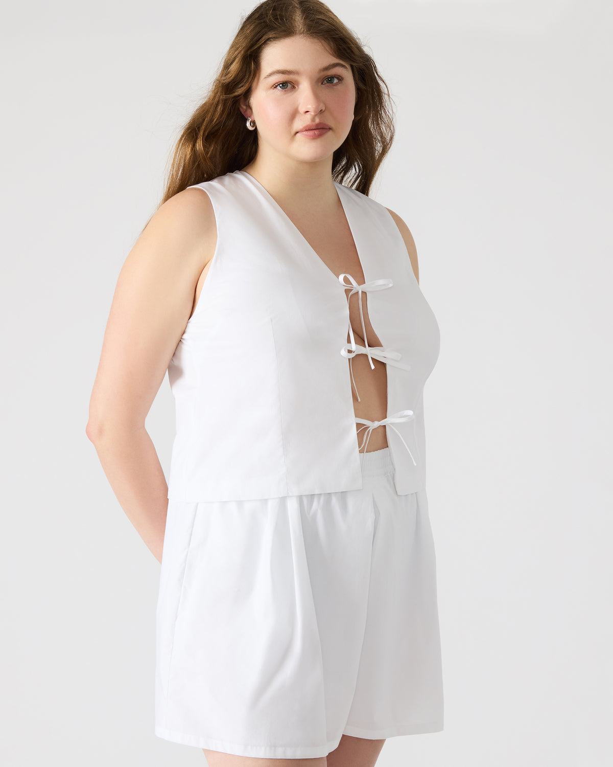 ALIZA White Women's Bow Tie-Front Top | Steve Madden Trending