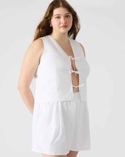 ALIZA White Women's Bow Tie-Front Top | Steve Madden Trending