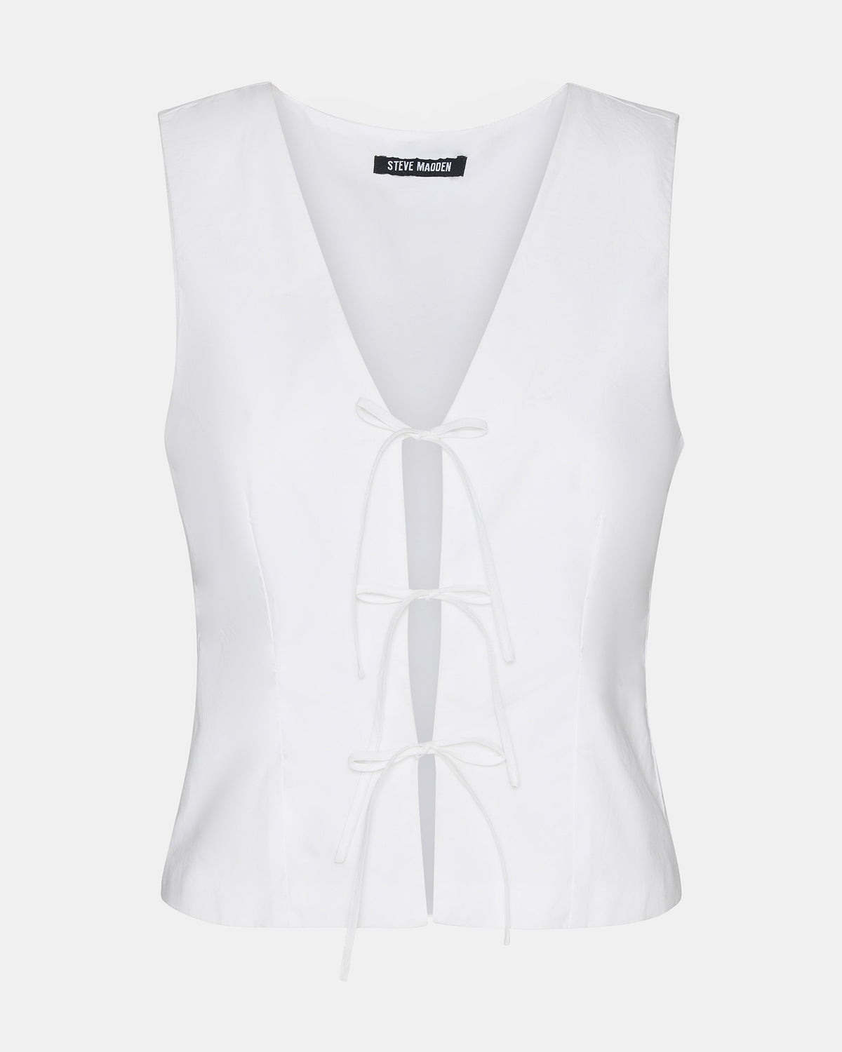 ALIZA White Women's Bow Tie-Front Top | Steve Madden Trending