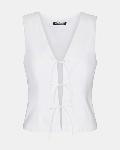 ALIZA White Women's Bow Tie-Front Top | Steve Madden Trending