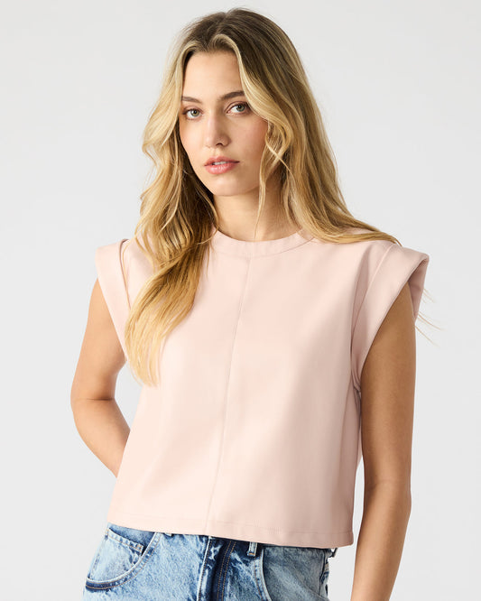 CAT Rose Women's Short-Sleeved Faux Leather Top | Steve Madden Best Price