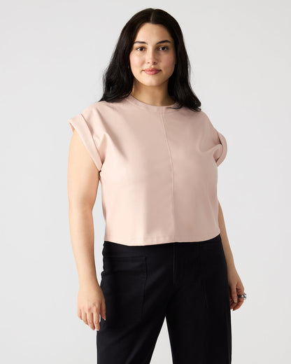 CAT Rose Women's Short-Sleeved Faux Leather Top | Steve Madden Best Price