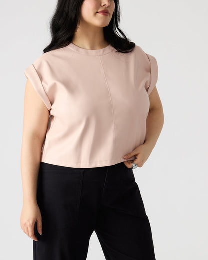 CAT Rose Women's Short-Sleeved Faux Leather Top | Steve Madden Best Price
