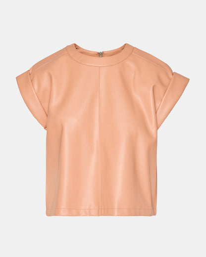 CAT Rose Women's Short-Sleeved Faux Leather Top | Steve Madden Best Price