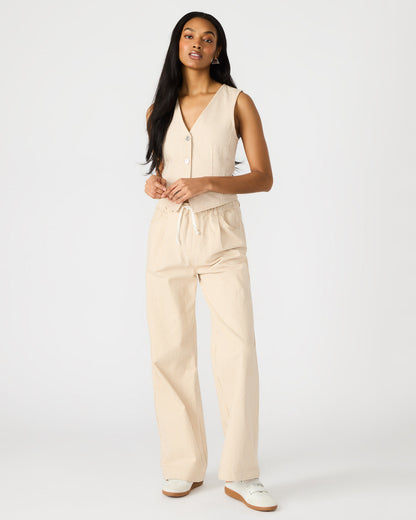 SELENE Khaki Women's Button-Up Sleeveless Fabric Vest Top | Steve Madden Popular