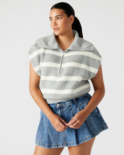EASTON Sweater Grey | Sleeveless Hooded Sweater | Steve Madden Trusted