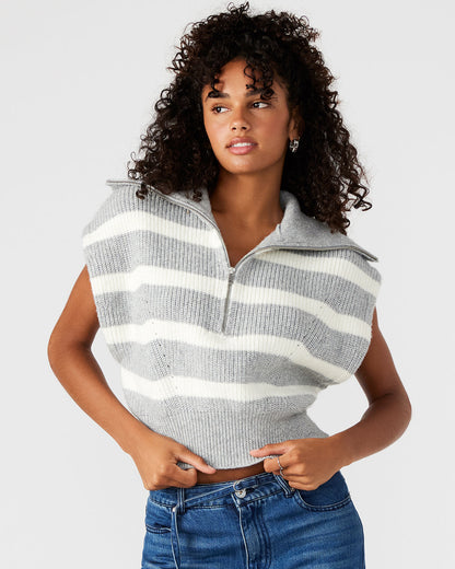 EASTON Sweater Grey | Sleeveless Hooded Sweater | Steve Madden Trusted