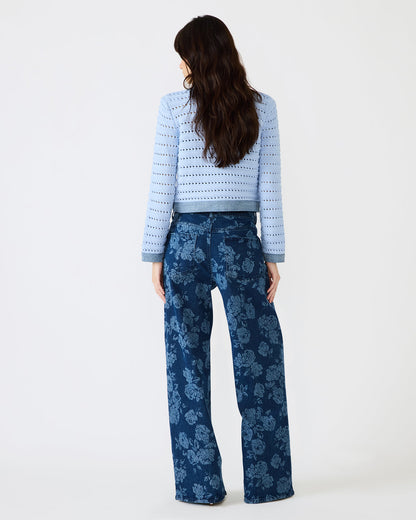 JAXON Rose Frost Wide-Leg Denim Floral Print Women's Jeans | Steve Madden Essential