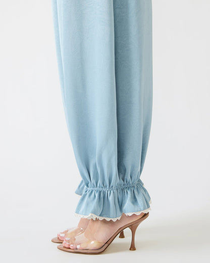 ROAN Dusty Blue Tie-Front Parachute Women's Pants | Steve Madden Smart Buy